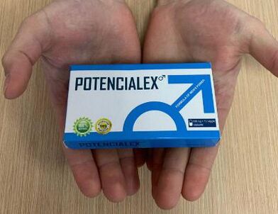 Foto da embalagem Potencialex, experiência de uso de cápsulas
